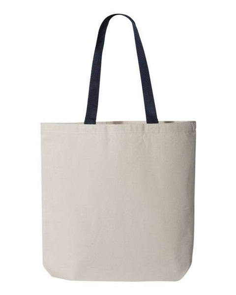 Q-Tees Q4400 11L Canvas Tote with Contrast-Color Handles