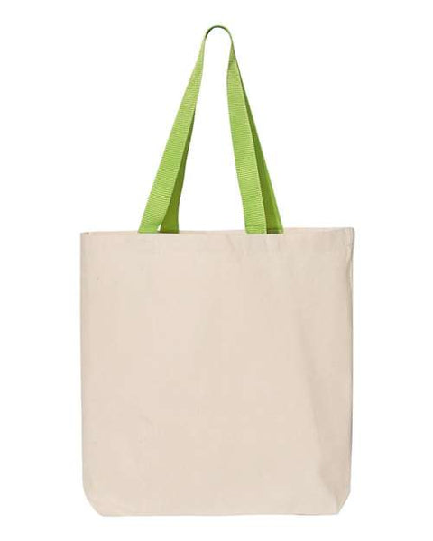 Q-Tees Q4400 11L Canvas Tote with Contrast-Color Handles