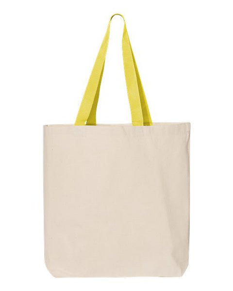 Q-Tees Q4400 11L Canvas Tote with Contrast-Color Handles