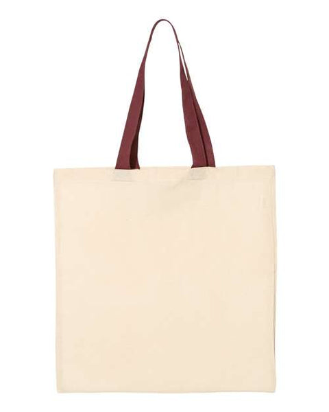 Q-Tees QTB6000 Economical Tote with Contrast-Color Handles