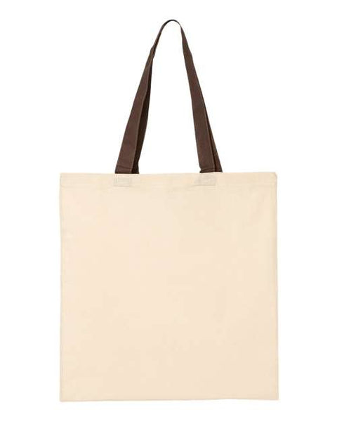 Q-Tees QTB6000 Economical Tote with Contrast-Color Handles