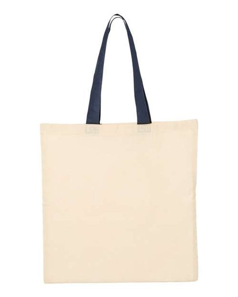 Q-Tees QTB6000 Economical Tote with Contrast-Color Handles