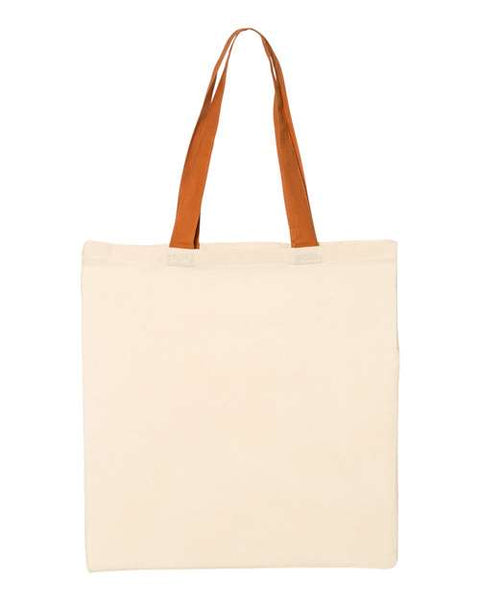 Q-Tees QTB6000 Economical Tote with Contrast-Color Handles