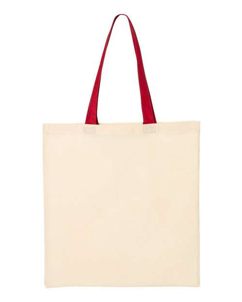 Q-Tees QTB6000 Economical Tote with Contrast-Color Handles