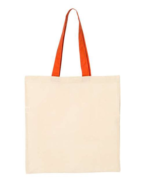 Q-Tees QTB6000 Economical Tote with Contrast-Color Handles