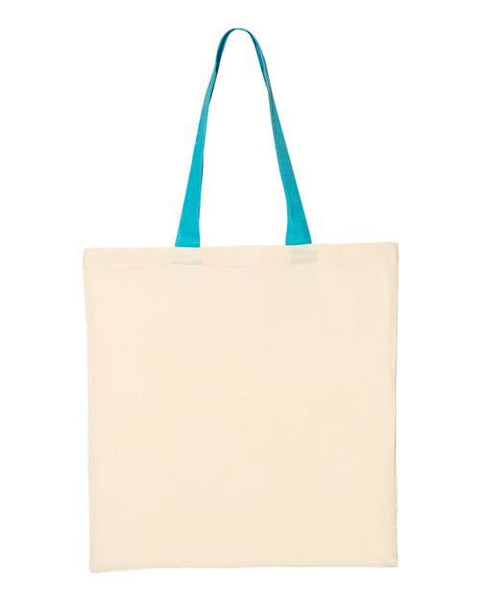 Q-Tees QTB6000 Economical Tote with Contrast-Color Handles