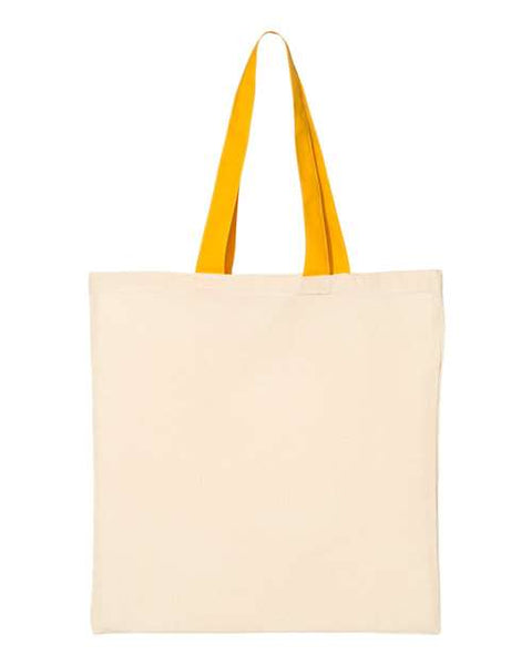Q-Tees QTB6000 Economical Tote with Contrast-Color Handles