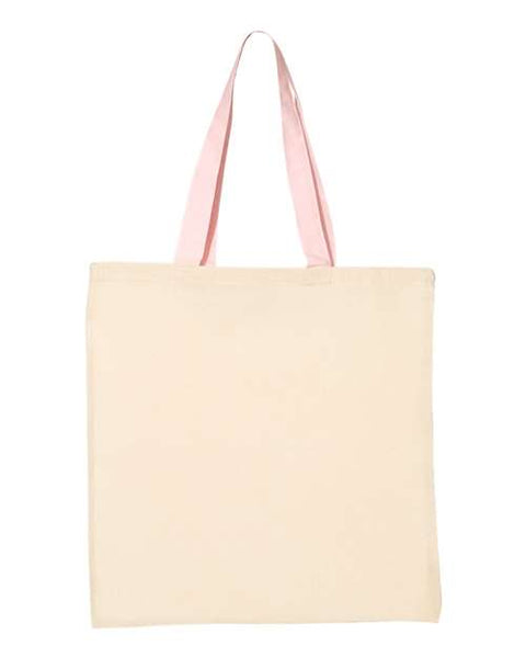 Q-Tees QTB6000 Economical Tote with Contrast-Color Handles