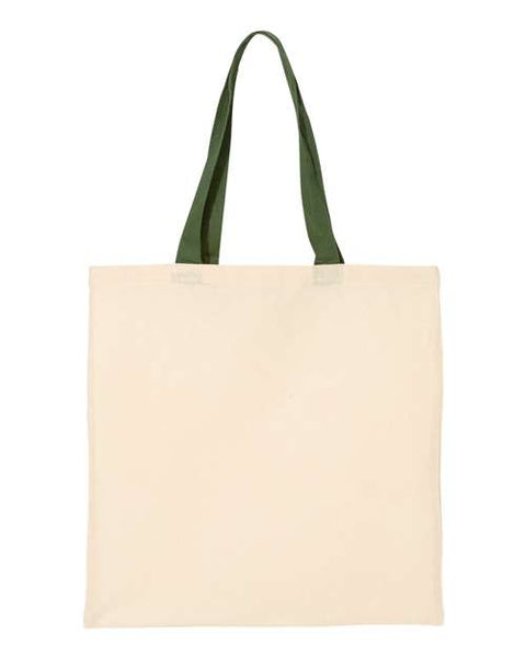Q-Tees QTB6000 Economical Tote with Contrast-Color Handles