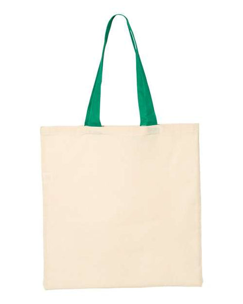 Q-Tees QTB6000 Economical Tote with Contrast-Color Handles