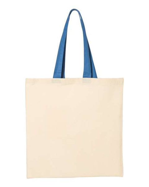 Q-Tees QTB6000 Economical Tote with Contrast-Color Handles
