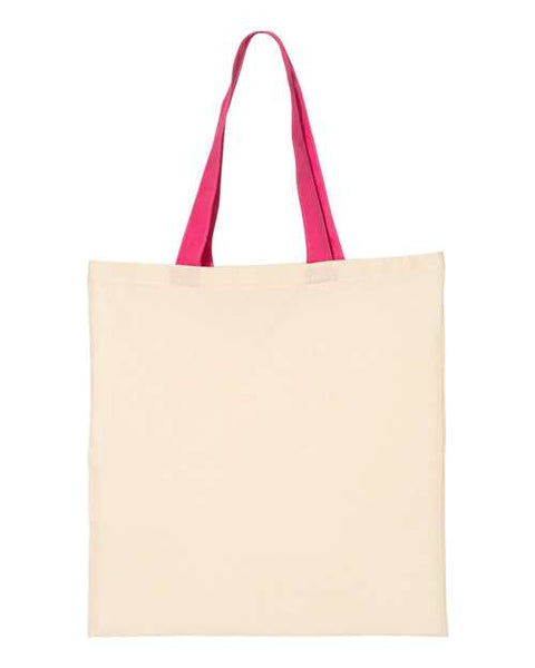 Q-Tees QTB6000 Economical Tote with Contrast-Color Handles