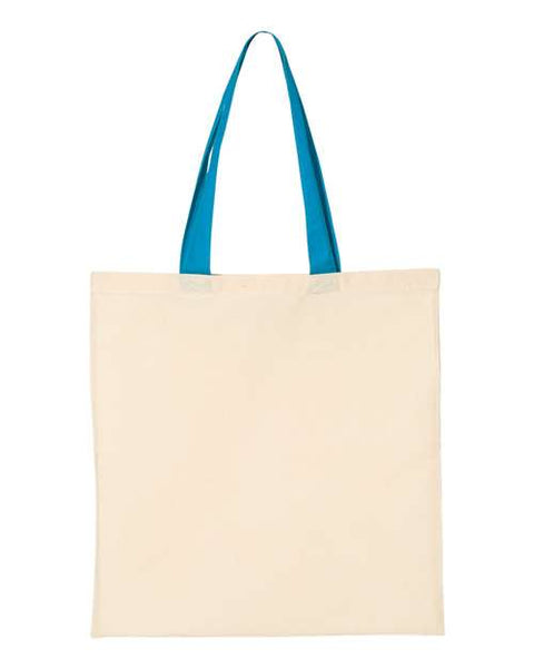 Q-Tees QTB6000 Economical Tote with Contrast-Color Handles