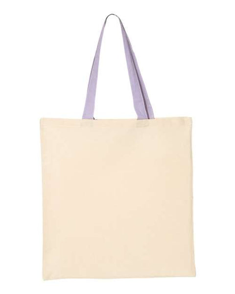 Q-Tees QTB6000 Economical Tote with Contrast-Color Handles