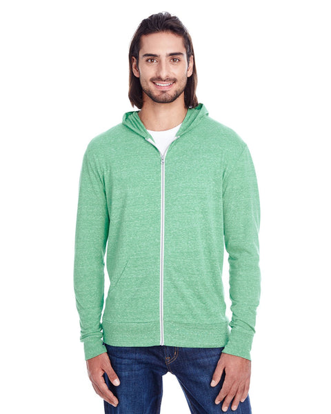 Threadfast Apparel 302Z Unisex Triblend Full-Zip Light Hoodie