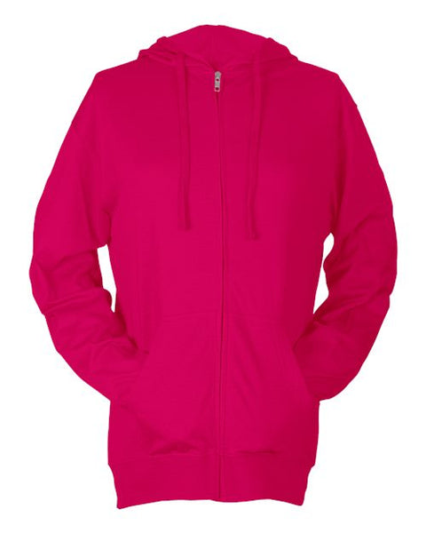 Tultex 260 Beach Full-Zip Hooded Long Sleeve T-Shirt